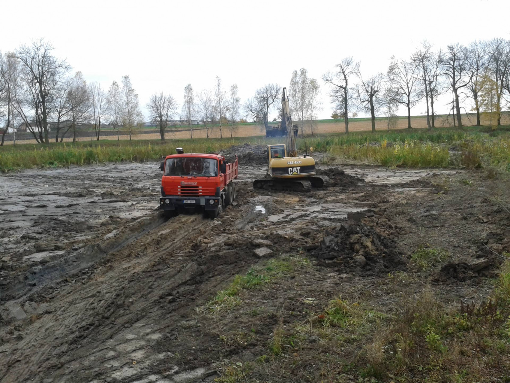 Odbahnění a rekonstrukce rybníka Milčice - Okrouhlicky